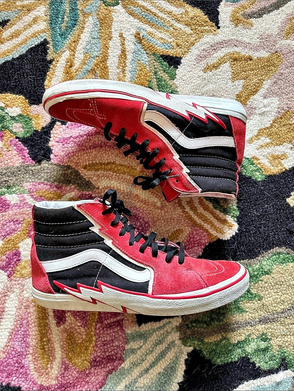 Vans Sk8-Hi Bolt High Top Sneakers Red & Black US 12